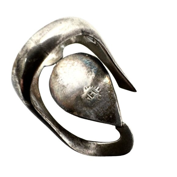 Stunning Vintage Modernist Womens Ring Sterling Silver Amethyst Size 6.5 - Picture 7 of 9